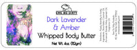 Whipped Shea Body Butter,  DARK LAVENDER & AMBER, 3 oz