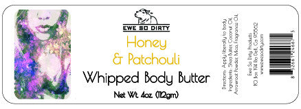 Whipped Shea Body Butter, HONEY & PATCHOULI, 3 oz