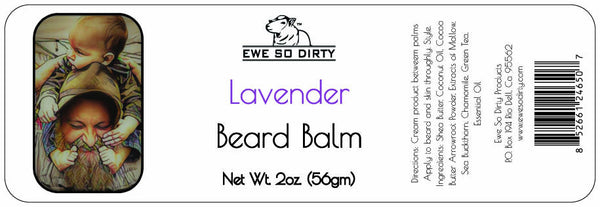 Beard Balm & Leave In Conditioner, LAVENDER, 2 oz