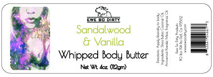 Whipped Shea Body Butter, Sandalwood & Vanilla, 3 oz