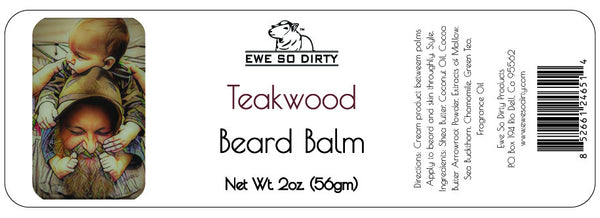 Beard Balm & Leave In Conditioner, TEAKWOOD, 2 oz